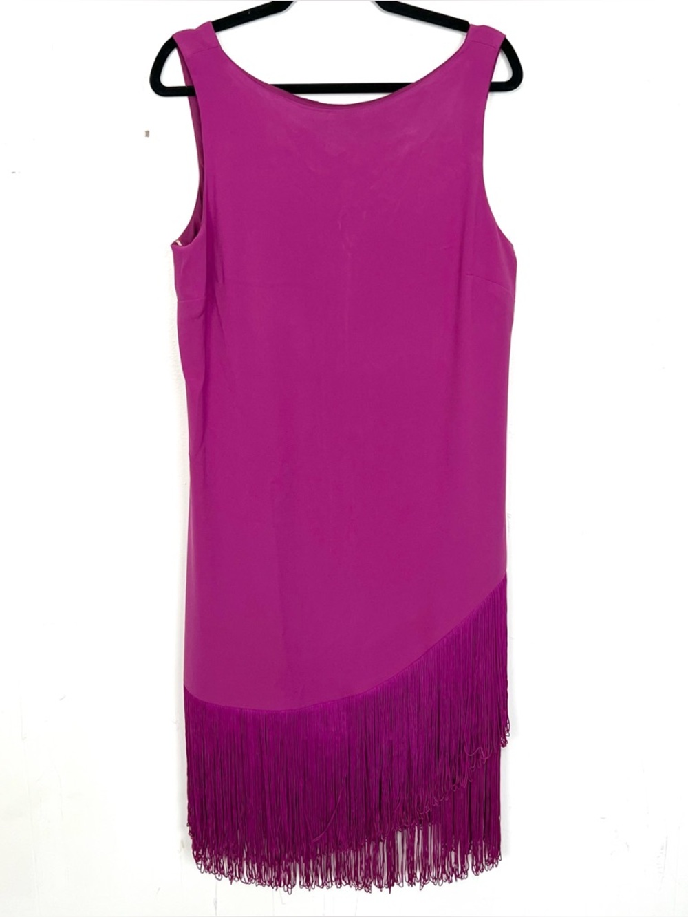 Trina Turk‎ Fushia Pink Tassel Sleeveless V-Back Dress 10 Medium